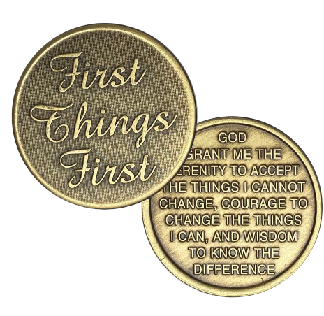 C29. First Things First, Serenity Prayer, Bronze Coin.  BRM138 - Premium Medallions from Wendells - Just $2.50! Shop now at Choices Books & Gifts