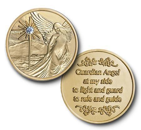 C31a. Guardian Angel Coin with Crystal - Premium Medallions from Recovery Accents - Just $9.95! Shop now at Choices Books & Gifts