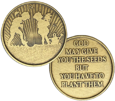 C62. Seeds, God May Give Seeds, Bronze. DNR - Premium Medallions from Wendells - Just $2.50! Shop now at Choices Books & Gifts