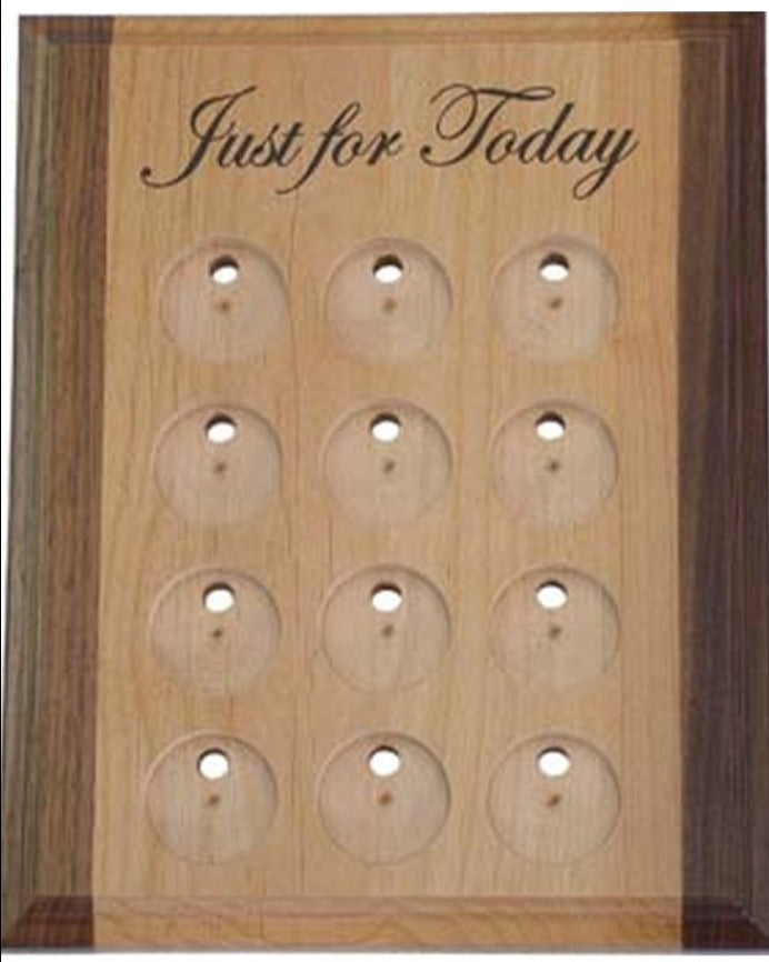 G011. 12 Medallion Holder, NA, Just for Today - Premium Gifts from Wooden U recover - Just $59.95! Shop now at Choices Books & Gifts
