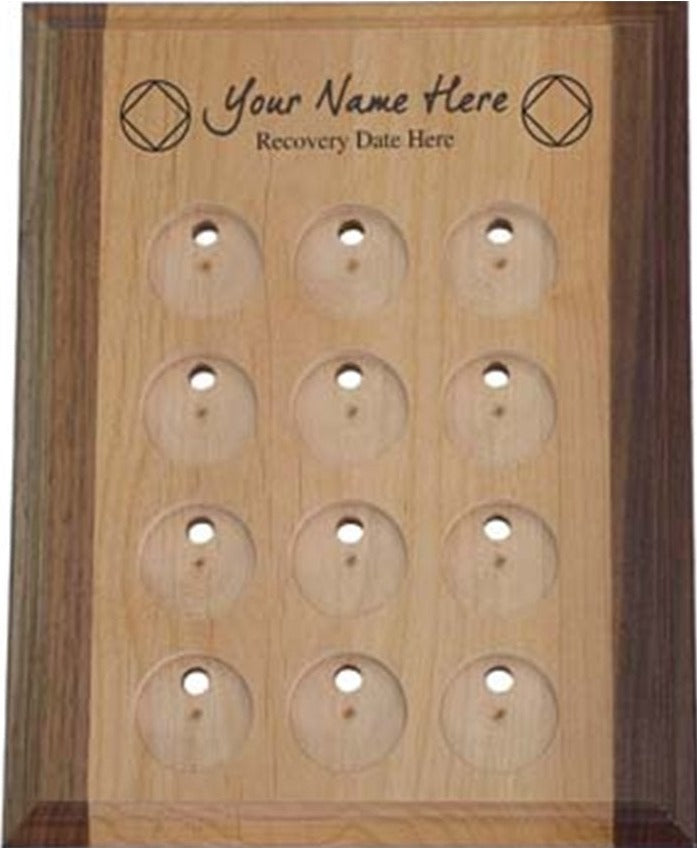 G012. 12 Medallion Holder, NA, Personalized w NA Symbol - Premium Gifts from Wooden U recover - Just $64.95! Shop now at Choices Books & Gifts