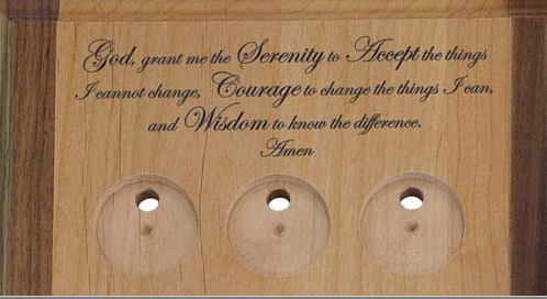 G013. 12 Medallion Holder, Serenity Prayer - Premium Gifts from Wooden U recover - Just $59.95! Shop now at Choices Books & Gifts