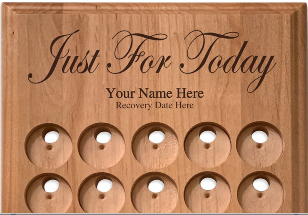 G018. 25 Medallion Holder, Just For Today- Personalized - Premium Gifts from Wooden U recover - Just $99.95! Shop now at Choices Books & Gifts