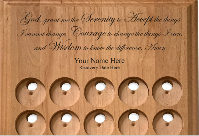 G019. 25 Medallion Holder, Serenity Prayer - Personalized - Premium Gifts from Wooden U recover - Just $99.95! Shop now at Choices Books & Gifts