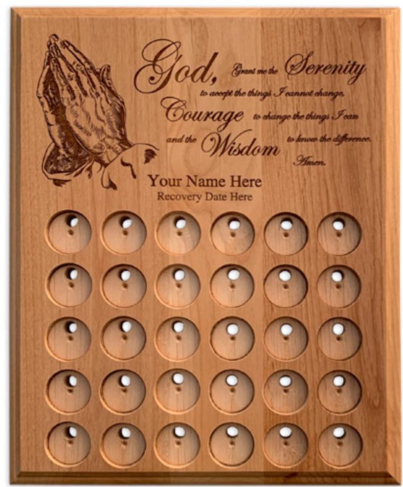 G020. 30 Medallion Holder, Serenity Prayer, Personalized - Premium Gifts from Wooden U recover - Just $109.95! Shop now at Choices Books & Gifts