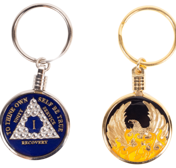 G040. Medallion Holder Key Chain:  Silver - Premium Gifts from None - Just $5.95! Shop now at Choices Books & Gifts