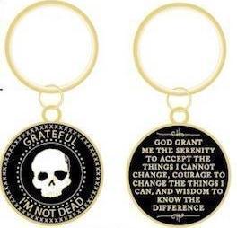 G041. Key Chain: Grateful Dead, Gold. Medallion Included.