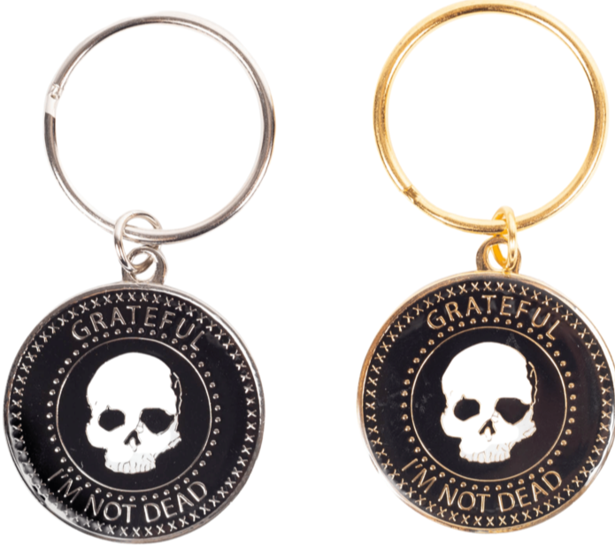 G041. Key Chain: Grateful Dead, Gold. Medallion Included.