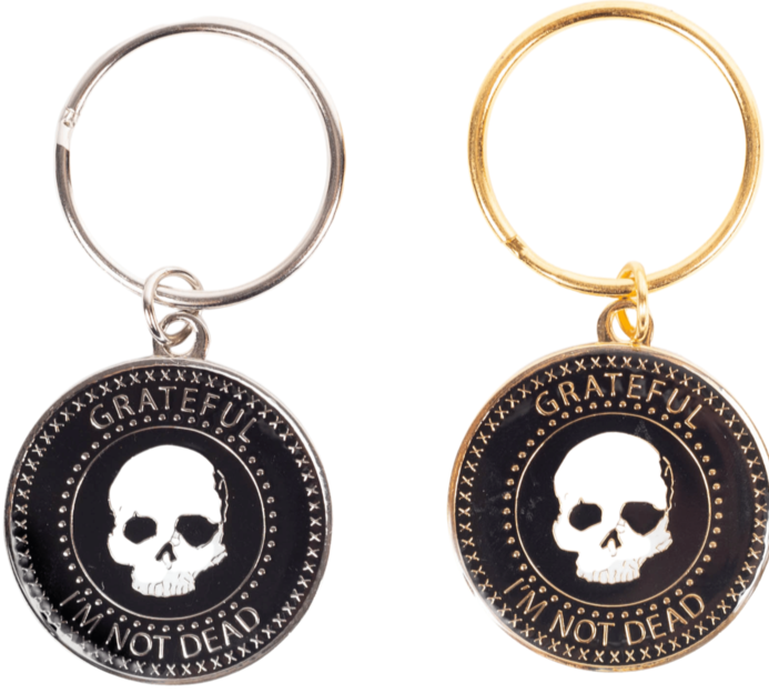 G042. Key Chain: Grateful Dead, Silver. Medallion Included - Premium Gifts from None - Just $7.95! Shop now at Choices Books & Gifts