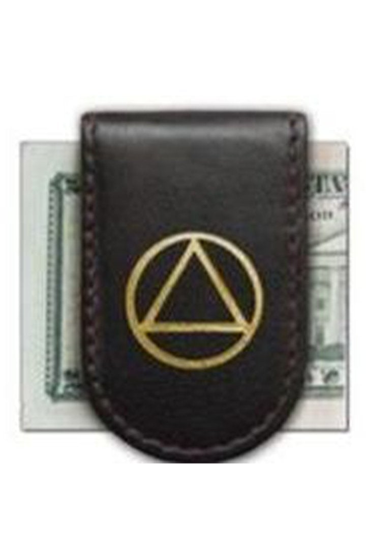 G053. Money Clip: AA & NA Leather Magnetic Money Clip - Premium Gifts from Recovery Accents - Just $14.95! Shop now at Choices Books & Gifts