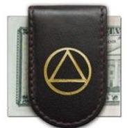G053. Money Clip: AA & NA Leather Magnetic Money Clip - Premium Gifts from Recovery Accents - Just $14.95! Shop now at Choices Books & Gifts