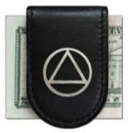 G054. Money Clip: AA & NA Leather Magnetic Money Clip - Premium Gifts from Recovery Accents - Just $14.95! Shop now at Choices Books & Gifts