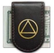 G057. Money Clip: AA & NA Leather Magnetic Money Clip - Premium Gifts from Recovery Accents - Just $14.95! Shop now at Choices Books & Gifts