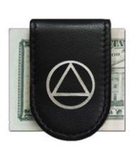 G057. Money Clip: AA & NA Leather Magnetic Money Clip - Premium Gifts from Recovery Accents - Just $14.95! Shop now at Choices Books & Gifts