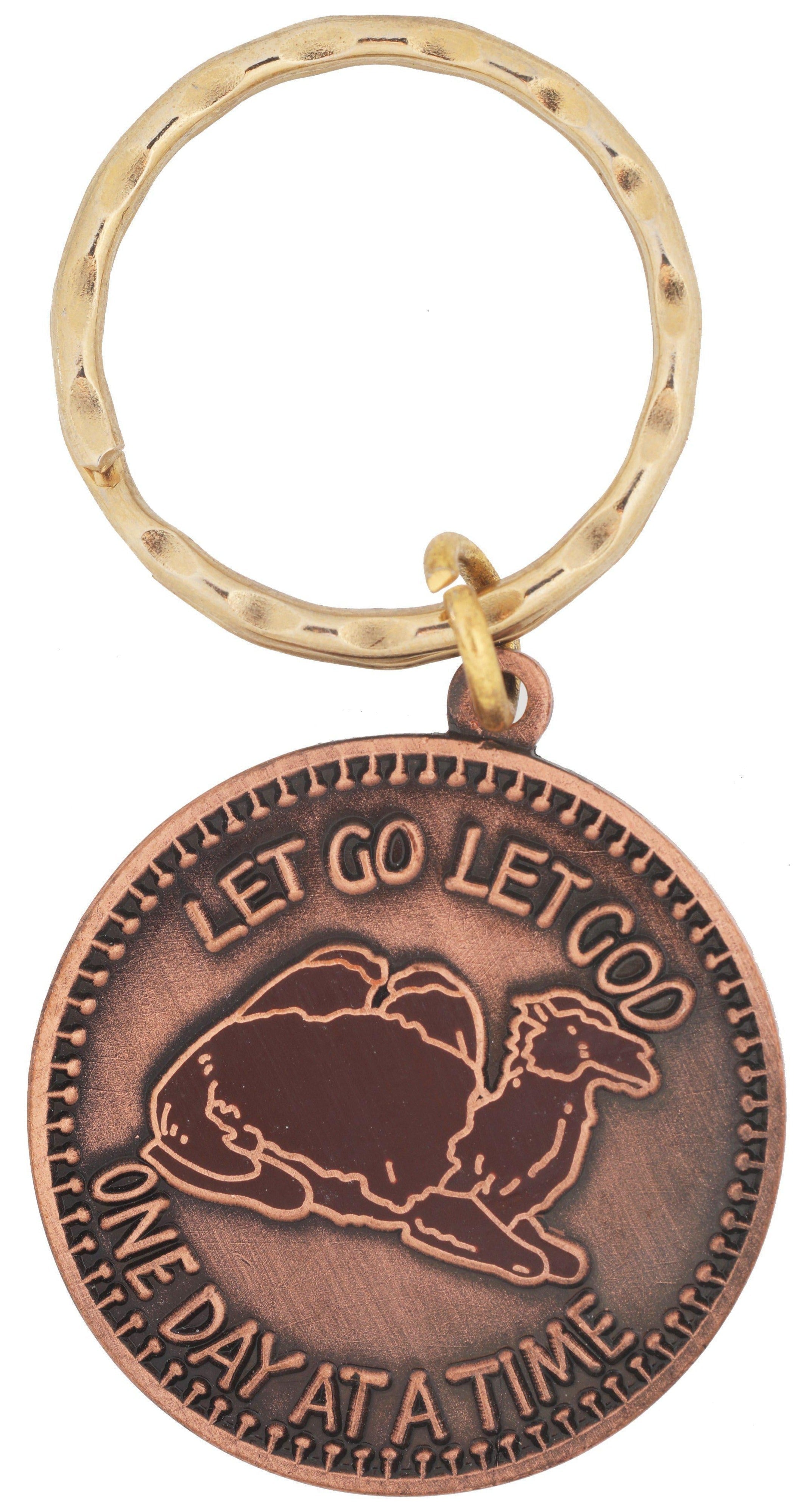 G070. Key Chain:  Let Go Camel One Day At A Time Keychain - Premium Gifts from Pins N Gifts - Just $7.95! Shop now at Choices Books & Gifts