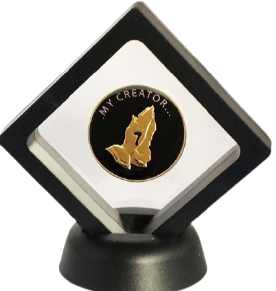 G076. Medallion Box: Floating Coin Box Black - Premium Gifts from Culver Enterprises - Just $7.95! Shop now at Choices Books & Gifts
