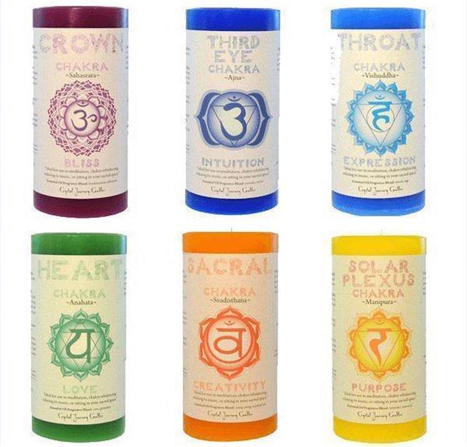 G120. Candle: Chakra Tapers* - Premium Gifts from CRYSTAL JOURNEY CANDLES - Just $19.95! Shop now at Choices Books & Gifts