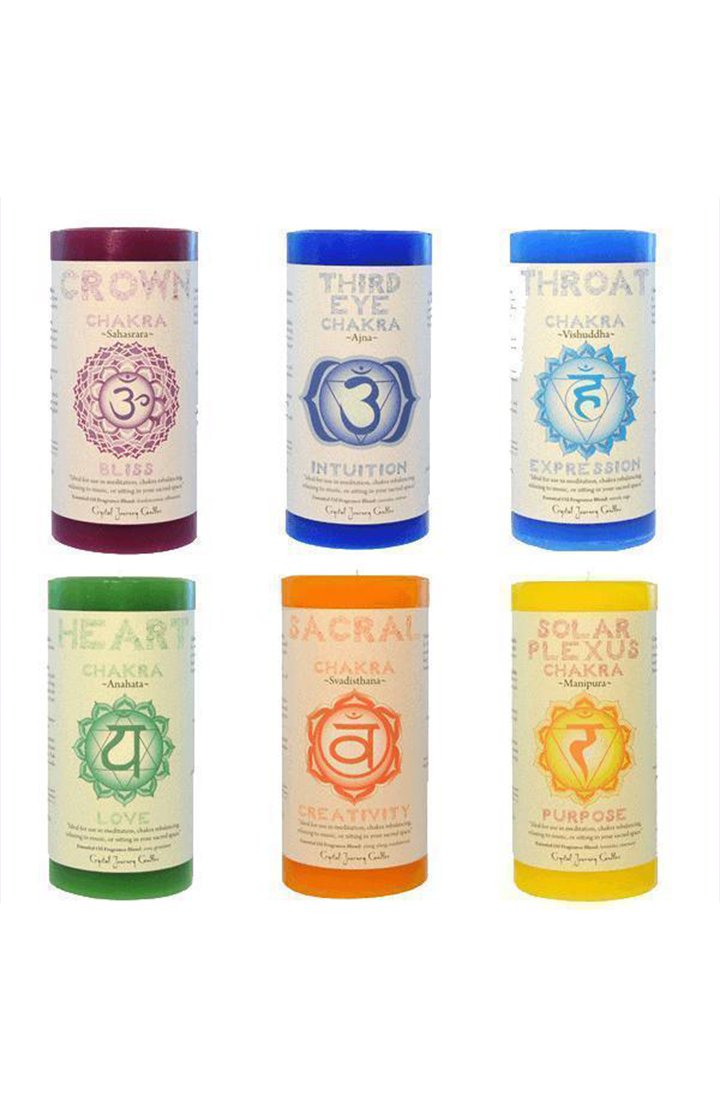 G120. Candle: Chakra Tapers* - Premium Gifts from CRYSTAL JOURNEY CANDLES - Just $19.95! Shop now at Choices Books & Gifts