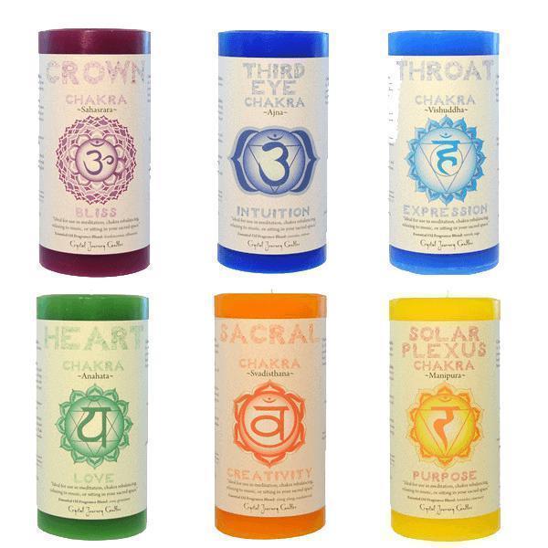 G120. Candle: Chakra Tapers* - Premium Gifts from CRYSTAL JOURNEY CANDLES - Just $19.95! Shop now at Choices Books & Gifts