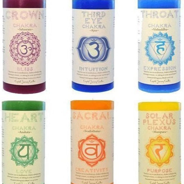 G120. Candle: Chakra Tapers* - Premium Gifts from CRYSTAL JOURNEY CANDLES - Just $19.95! Shop now at Choices Books & Gifts