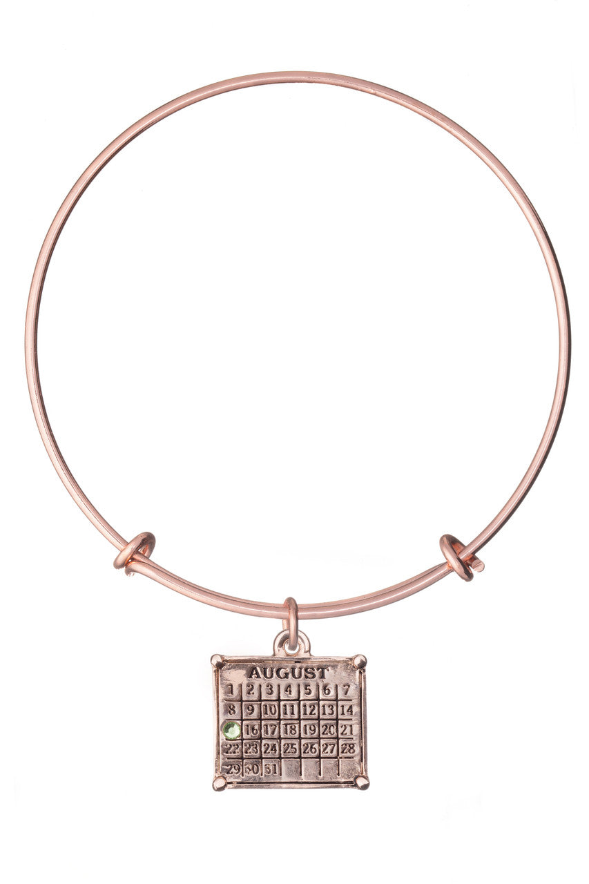 ASTB03a. "Your Special Day" Mini Calendar Charm Bangle Bracelet - Choices Books & Gifts