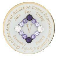 #N03. NA Glow in Dark Coin w Purple Trans (1-45) - Premium Medallions from Choices - Just $21.95! Shop now at Choices Books & Gifts