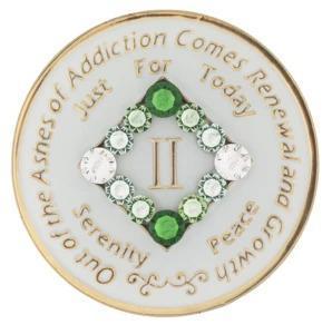 #N04. NA Glow in Dark Coin w Green Trans (1-45) - Premium Medallions from Choices - Just $21.95! Shop now at Choices Books & Gifts
