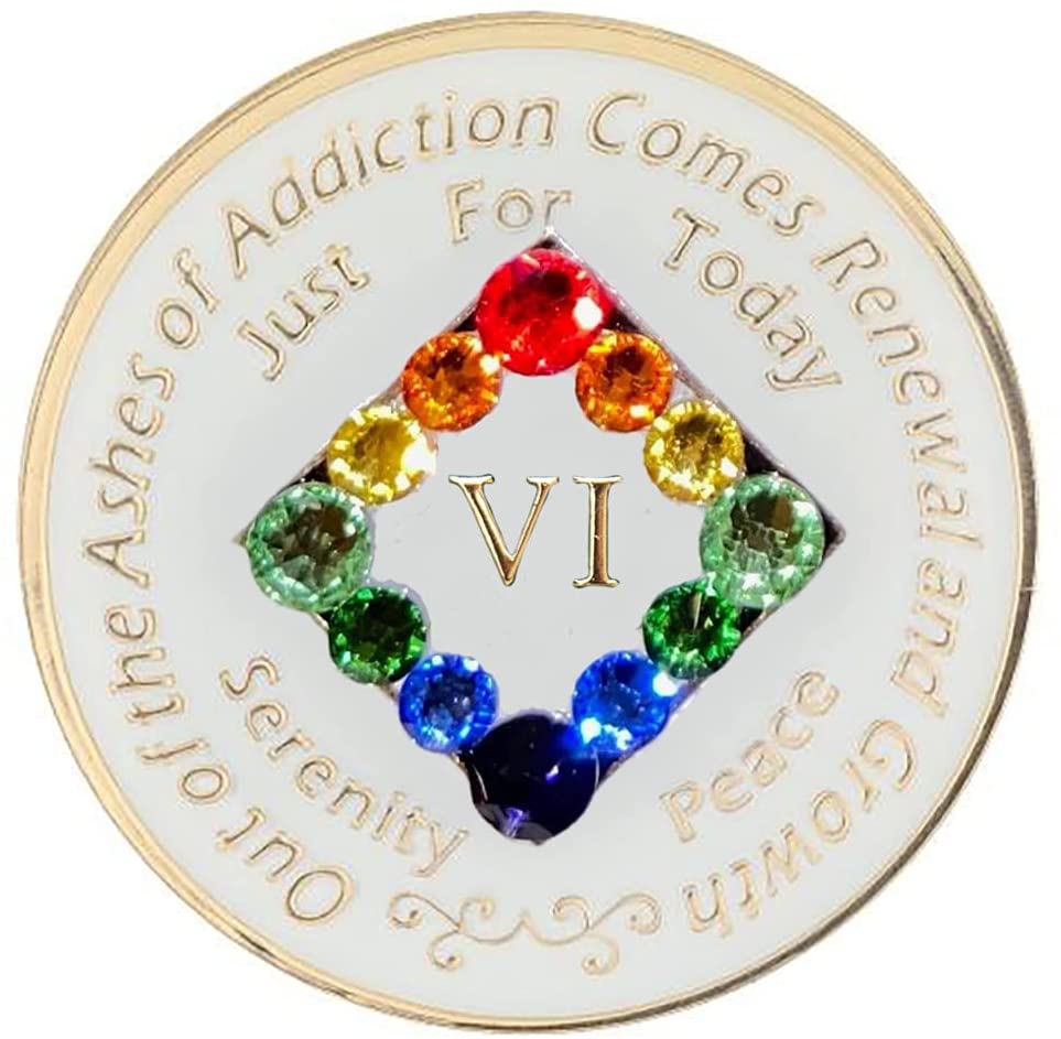#N05. NA GLOW in DARK Coin w Rainbow Stones (1-45) - Premium Medallions from Choices - Just $21.95! Shop now at Choices Books & Gifts