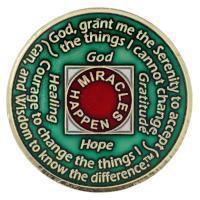 #N43. NA Green Coin w/ Red Bling (1-40) - Premium Medallions from Choices - Just $21.95! Shop now at Choices Books & Gifts