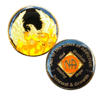 #N65. NA Out of the Ashes Phoenix w or w/out NA symbol - Premium Medallions from Choices - Just $13.95! Shop now at Choices Books & Gifts