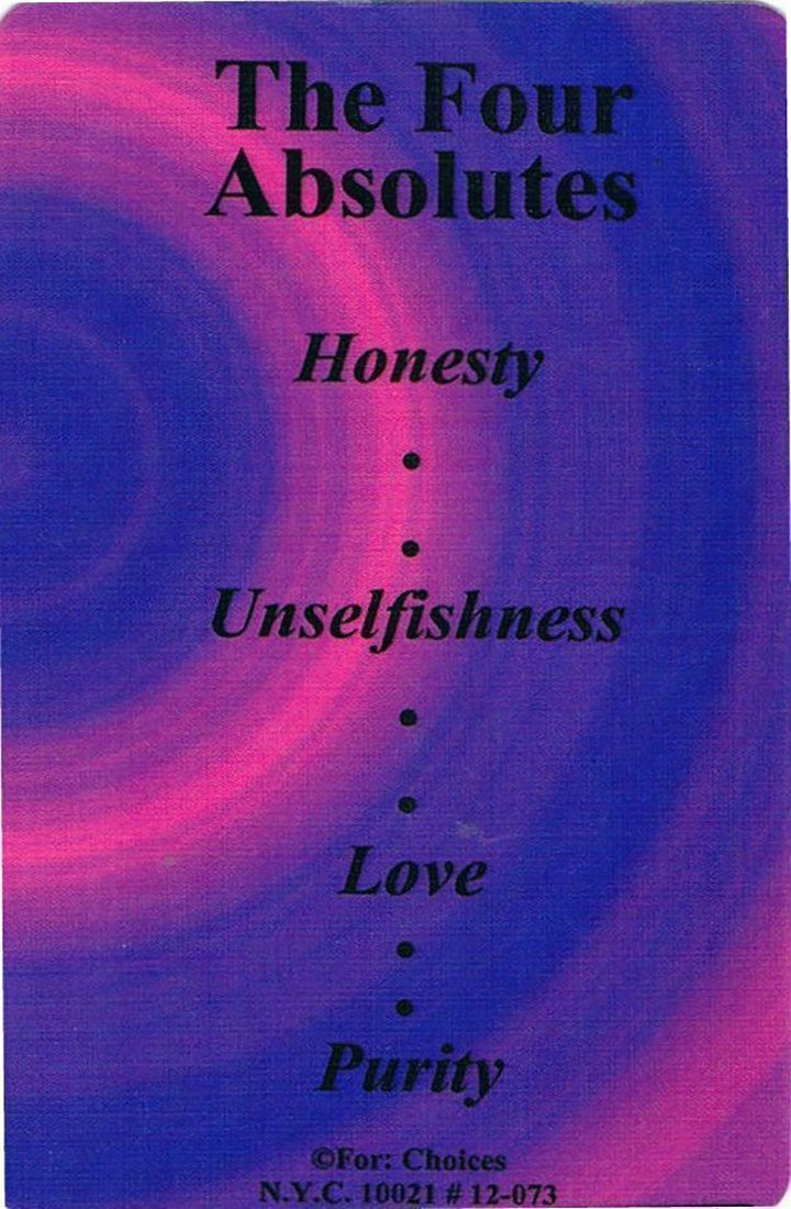 Wallet card: 4 Absolutes - Choices Books & Gifts