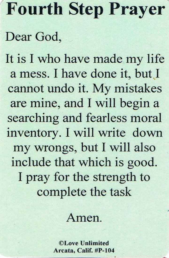 Wallet card: 4th Step Prayer - Premium Gifts from Love Unlimited - Just $1.25! Shop now at Choices Books & Gifts