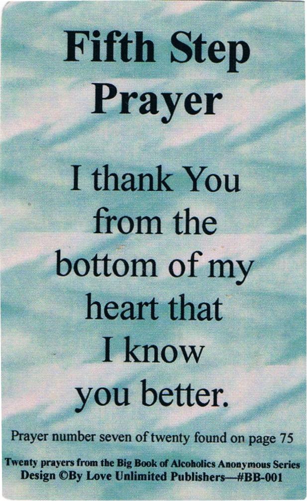 Wallet Card: 5th Step Prayer - Premium Gifts from Love Unlimited - Just $1.25! Shop now at Choices Books & Gifts