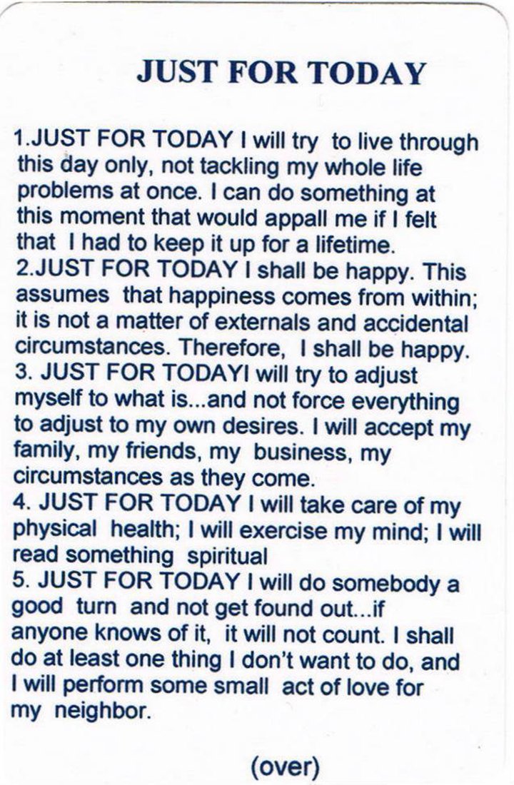 Wallet card: Just For Today - Choices Books & Gifts