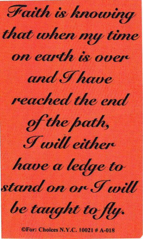 Wallet card: Faith is Knowing - Choices Books & Gifts