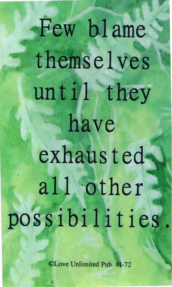 Wallet card: Few Blame Themselves - Choices Books & Gifts