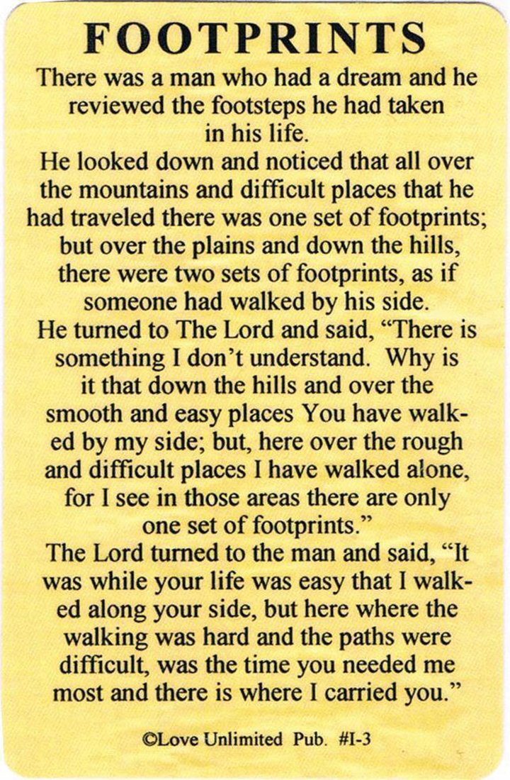 Wallet card: Footprints - Choices Books & Gifts