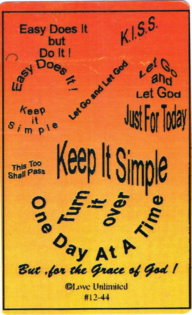 Wallet card: Keep It Simple - Premium Gifts from Love Unlimited - Just $1.25! Shop now at Choices Books & Gifts