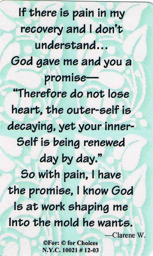 Wallet card: Pain In Recovery - Choices Books & Gifts