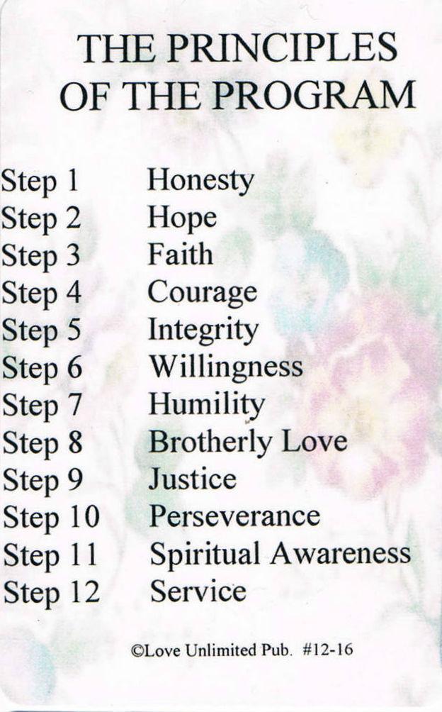 Wallet card: Princples of the Program - Choices Books & Gifts