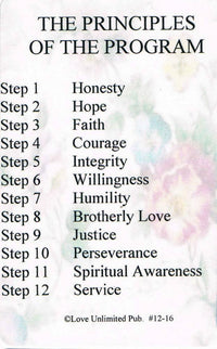Wallet card: Princples of the Program - Premium Gifts from Love Unlimited - Just $1.25! Shop now at Choices Books & Gifts