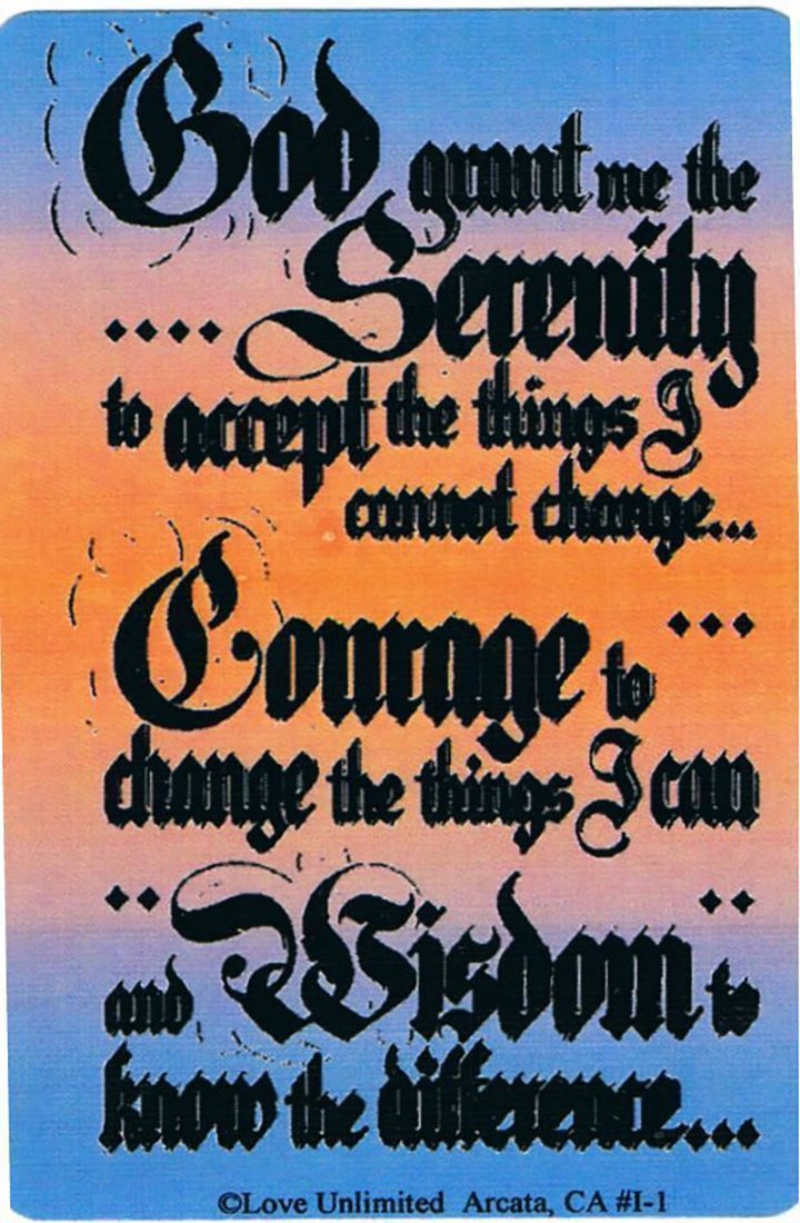 Wallet card: Serenity Prayer 2 - Choices Books & Gifts