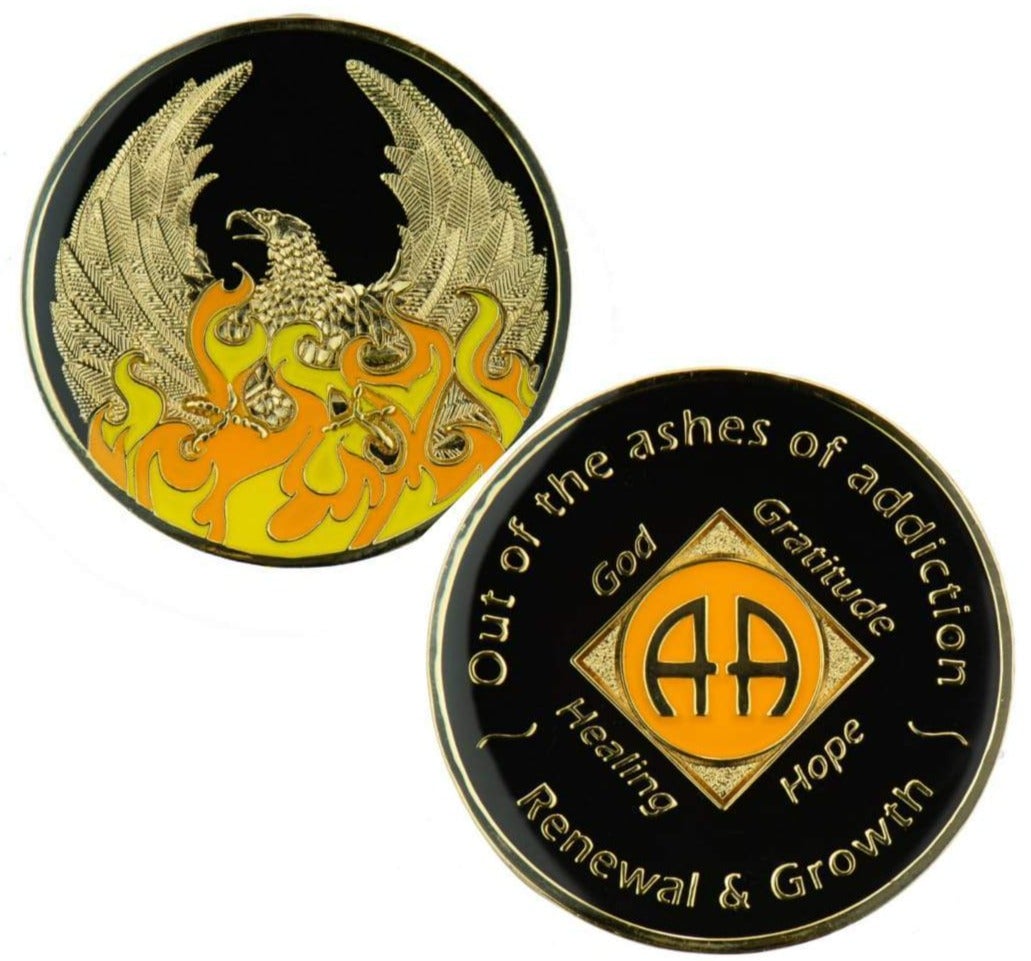 #Z08. AA Out of the Ashes Coin - w AA symbol - Premium Medallions from Choices - Just $13.95! Shop now at Choices Books & Gifts