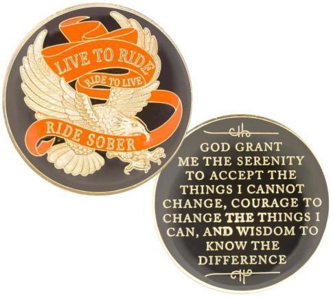 #Z10. Live To Ride Recovery Medallion - Premium Medallions from Choices - Just $13.95! Shop now at Choices Books & Gifts
