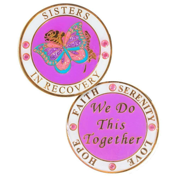 #Z12. Sisters In Recovery Medallion - Premium Medallions from Choices - Just $13.95! Shop now at Choices Books & Gifts