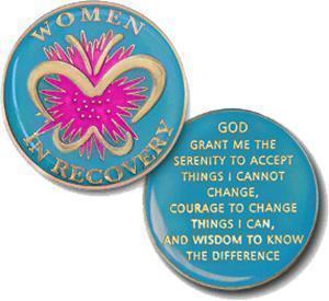 #Z17. Women in Recovery Medallion - Turquoise - Premium Medallions from Recovery Accents - Just $13.95! Shop now at Choices Books & Gifts