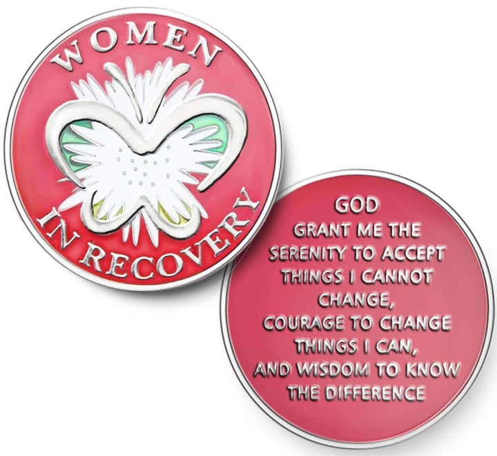 #Z18. Women in Recovery Medallion - Coral - Premium Medallions from Recovery Accents - Just $13.95! Shop now at Choices Books & Gifts