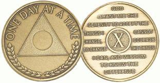 #Z64a.  Al-Anon Medallion in Bronze With Volcano Crystals (years 1-40) - Premium Medallions from Choices - Just $9.95! Shop now at Choices Books & Gifts