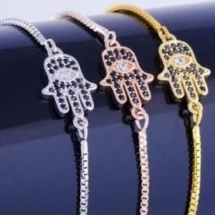 ZC23. Hamsa Bracelet Gold, Silver, Rose. NEW! - Premium Jewelry from DVB New York - Just $9.95! Shop now at Choices Books & Gifts