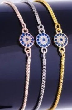 ZC25. Evil Eye Bracelet Gold, Silver, Rose. NEW! - Premium Jewelry from DVB New York - Just $9.95! Shop now at Choices Books & Gifts